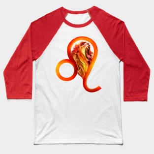 Firey Leo Zodiac Lion Baseball T-Shirt